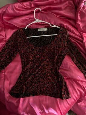 Y2k Joachim Bosse Animal Print Top with Pink Lining